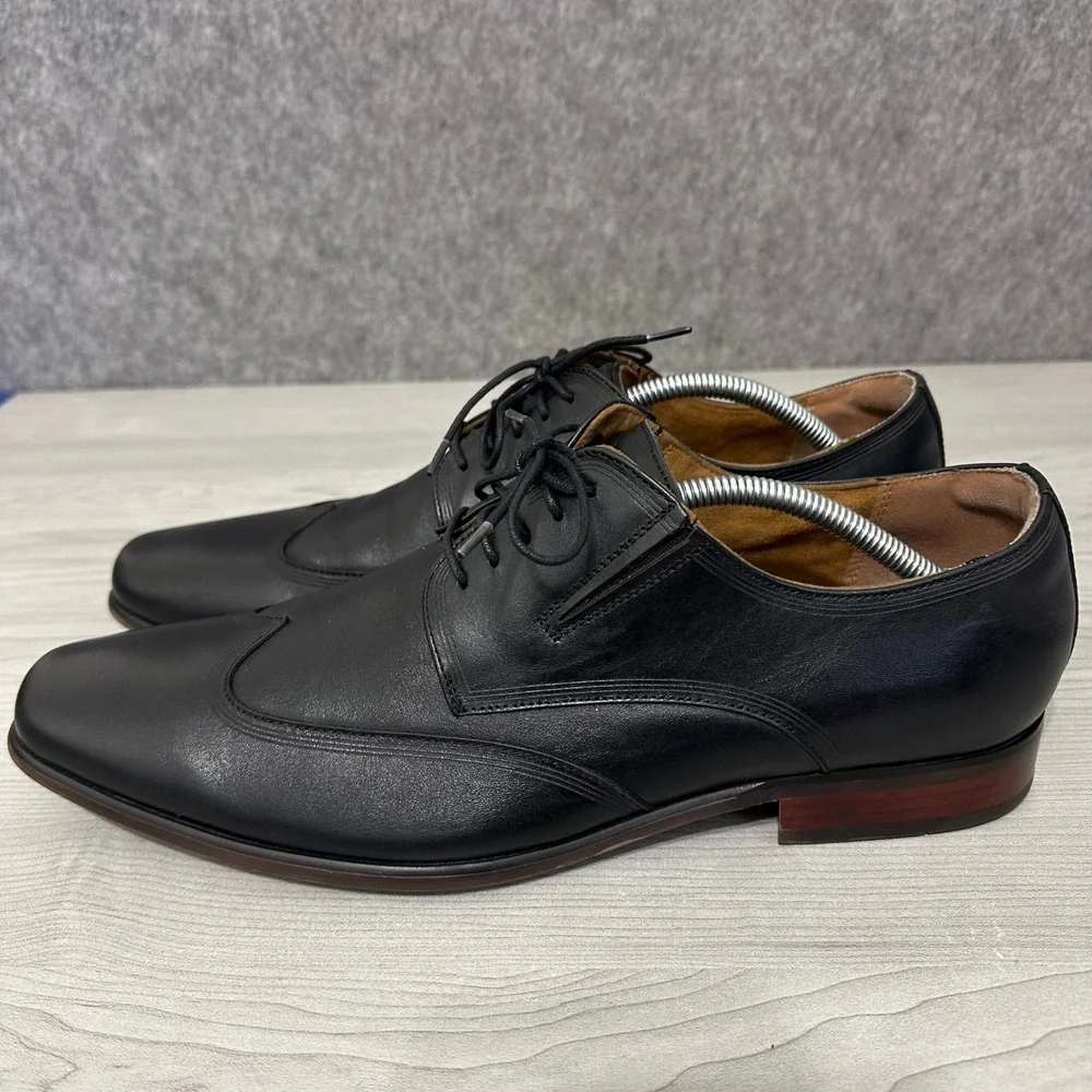 Florsheim Postino Wingtip Oxford Mens 12‎ Black Leather Dress Shoes 11788-001